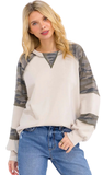 7th Ray Camo Contrast Raglan Long Sleeve Top