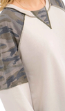 7th Ray Camo Contrast Raglan Long Sleeve Top