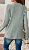 LDC Ribbed Drop Shoulder Henley Knit Top, Assorted Colors
