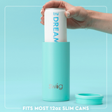 Swig “Mardi Gras Bows” 12oz Skinny Can Cooler