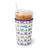 Swig “Mardi Gras Bows” Medium Iced Cup Coolie