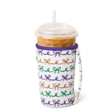 Swig “Mardi Gras Bows” Medium Iced Cup Coolie