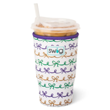 Swig “Mardi Gras Bows” Large Iced Cup Coolie