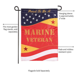 ‘Proud To Be A Marine Veteran ’ Decorative Flag