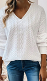 LDC Textured Knit V Neck Sweatshirt