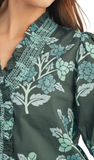 JODIFL Floral Top with Ruffles and Smocking
