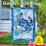 ‘Blue Coastal Framed Crab’ Decorative Flag