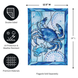 ‘Blue Coastal Framed Crab’ Decorative Flag