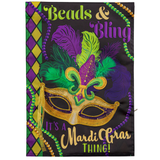 ‘Mardi Gras Beads & Bling Applique’ Decorative Flag