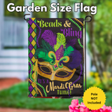 ‘Mardi Gras Beads & Bling Applique’ Decorative Flag