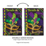 ‘Mardi Gras Beads & Bling Applique’ Decorative Flag