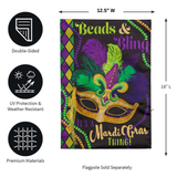 ‘Mardi Gras Beads & Bling Applique’ Decorative Flag