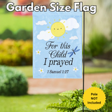‘For This Child I Prayed Blue’ Decorative Flag