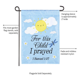 ‘For This Child I Prayed Blue’ Decorative Flag