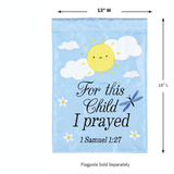 ‘For This Child I Prayed Blue’ Decorative Flag