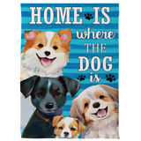 ‘Home is Where the Dog Is’ Decorative Flag