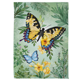 ‘Pollinator Garden Green & Yellow Florals Monarch’ Decorative Flag