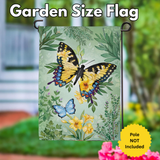 ‘Pollinator Garden Green & Yellow Florals Monarch’ Decorative Flag