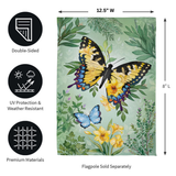 ‘Pollinator Garden Green & Yellow Florals Monarch’ Decorative Flag