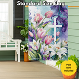 ‘Tulip & Easter Lily Cross’ Decorative Flag