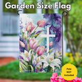 ‘Tulip & Easter Lily Cross’ Decorative Flag