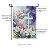 ‘Tulip & Easter Lily Cross’ Decorative Flag