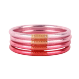 BuDha Girl, Carousel Pink All Weather Bangle Set/4, Serenity Prayer