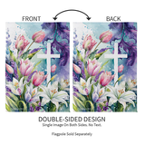 ‘Tulip & Easter Lily Cross’ Decorative Flag