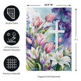 ‘Tulip & Easter Lily Cross’ Decorative Flag