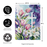‘Tulip & Easter Lily Cross’ Decorative Flag
