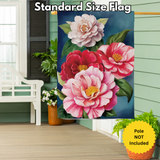 ‘Multicolor Camellias’ Decorative Flag