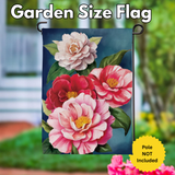‘Multicolor Camellias’ Decorative Flag