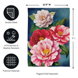 ‘Multicolor Camellias’ Decorative Flag