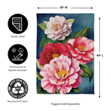 ‘Multicolor Camellias’ Decorative Flag