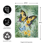 ‘Pollinator Garden Green & Yellow Florals Monarch’ Decorative Flag