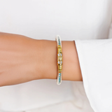 BuDha Girl, Queen AW Bangle, Gold / Aqua Crystal