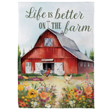 ‘Petal & Plow Barn’ Decorative Flag