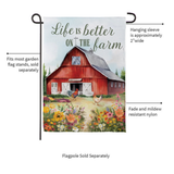 ‘Petal & Plow Barn’ Decorative Flag