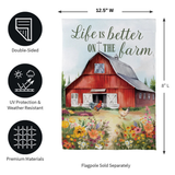 ‘Petal & Plow Barn’ Decorative Flag