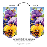 ‘Pansies & Butterflies’ Decorative Banner Flag