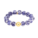 BuDha Girl, Porcelain Beaded Bracelet, Double Health & Luck