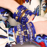 BuDha Girl, Porcelain Beaded Bracelet, Double Health & Luck
