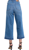 JUDY BLUE, Tummy Control Release Hem Crop Wide Jean