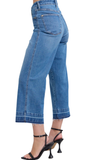 JUDY BLUE, Tummy Control Release Hem Crop Wide Jean