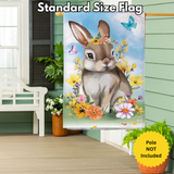 ‘Bunny Blooms Floral Burlap’ Decorative Flag