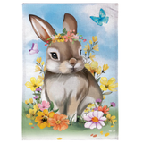 ‘Bunny Blooms Floral Burlap’ Decorative Flag