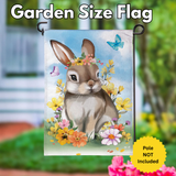 ‘Bunny Blooms Floral Burlap’ Decorative Flag