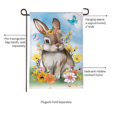 ‘Bunny Blooms Floral Burlap’ Decorative Flag