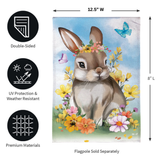 ‘Bunny Blooms Floral Burlap’ Decorative Flag
