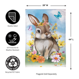 ‘Bunny Blooms Floral Burlap’ Decorative Flag